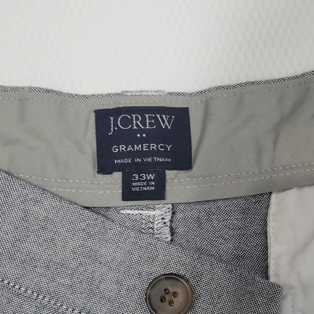 J. Crew Gramercy Gray Cotton Shorts 33 Waist